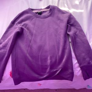 Purple sweatshirt thumb holes cute design at the bottom m7/8